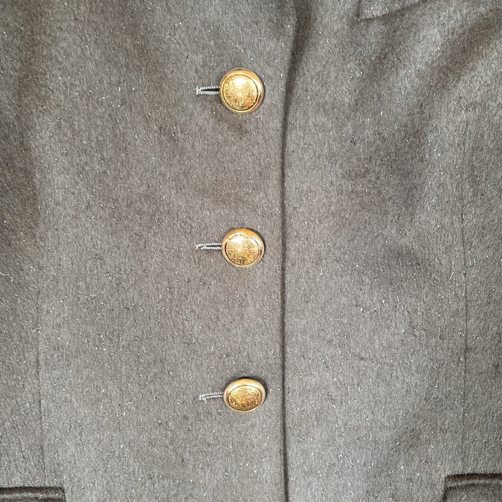 Escada Margaretha Ley Olive Green Military Cashmere Blazer sz 36 Gold Buttons - Picture 3 of 11